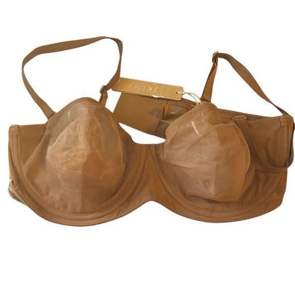 SKIMS Mesh Unlined Balconette Bra 36D Sienna - Picture 3 of 7